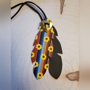 Purse charm feathers,serape sunflowers Keychain, Feather Keychain, Gift Ide…